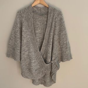 Knitted & Knotted Anthropologie Celia Cape Style Wrap Sweater Alpaca Wool